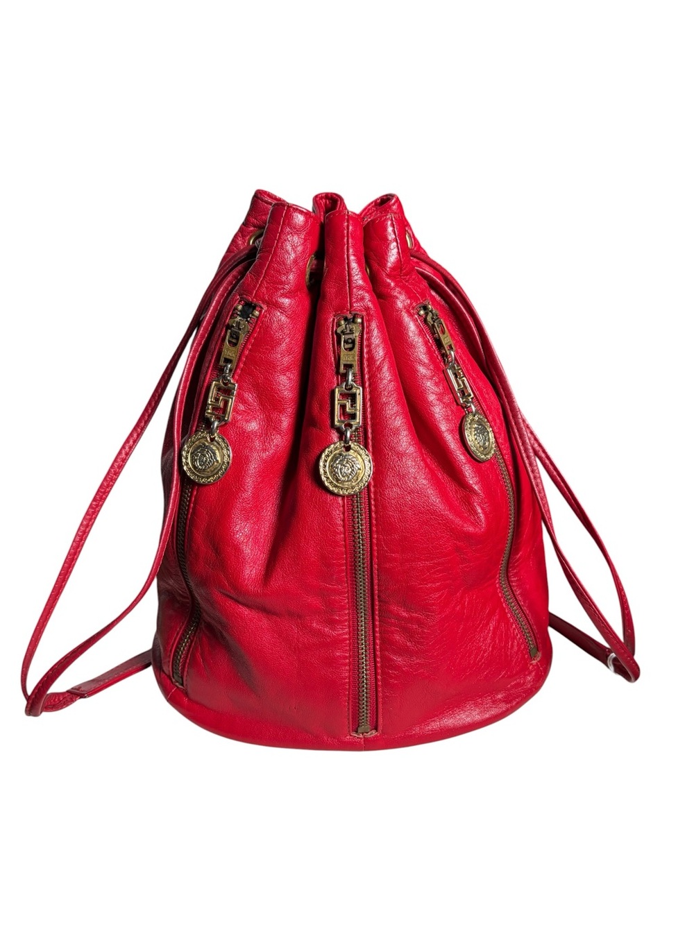 Vintage Versace-Inspired Red bucket Bag